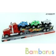 Трейлер инерц. с 3-мя машинками в пласт. в кор.2*30шт | фото №0