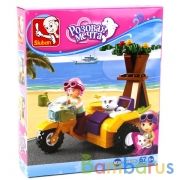 Конструктор пласт. мотоцикл с фигуркой, 67дет. в русс. кор. в кор.90шт | фото №0