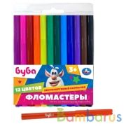 Фломастеры БУБА 12цв, круглые, пвх+карт Умка в кор.8*12шт | фото №0