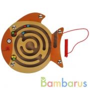 Игрушка деревянная лабиринт магнитный рыбка Буратино в кор.16*15шт | фото №0