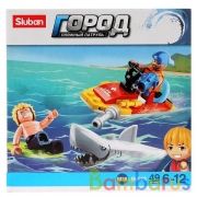 Конструктор пласт. катер с фигурками, 49дет. в русс. кор. 14*14,1*4,5см в кор.64шт | фото №0