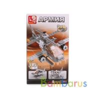 КОНСТРУКТОР ПЛАСТ. ВОЕННЫЙ ВЕРТОЛЕТ С ФИГУРКОЙ, 144ДЕТ. В РУСС. КОР. в кор.72шт | фото №0