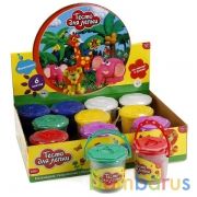 Тесто для лепки MultiArt 220гр., ведерко, крышка с формочкой, 6 цветов, в дисплее уп-12шт в кор.4уп | фото №0