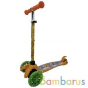 Самокат 3кол Оранжевая корова упр. накл., кол. pu 120 и 80 мм, свет, рег.рул. cтойка в кор в кор.6шт | фото №0