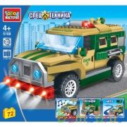 Конструктор инкассаторский ДЖИП (свет, звук, мотор), 72 дет. Город мастеров в кор.2*24шт | фото №0