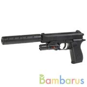 Пистолет с лазер. прицелом, с глушителем K2119-D в кор. в кор.120шт | фото №0