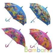 Зонт цветной 45см, ткань, в ассорт., со свистком в пак. в кор.100шт | фото №0