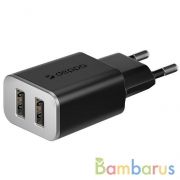 Сетевое зарядное устройство Deppa 2 USB 3.4А (Черный) | фото №0