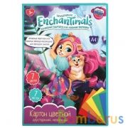 Картон цветной ЭНЧАНТИМАЛС мелов. двусторонн., 7цв 7л, а4 Умка в кор.30шт | фото №0