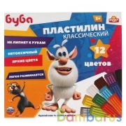Пластилин классический БУБА 12 цв (180 г) MultiArt в кор.16шт | фото №0
