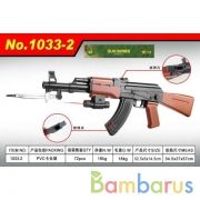 Автомат с лазер. прицелом, съемным прикладм, со штык-ножом 1033-2 в пак. в кор.2*36шт | фото №0