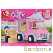 КОНСТРУКТОР ПЛАСТ. МАШИНА "ДОСТАВКА" С ФИГУРКОЙ, 102ДЕТ. В РУСС. КОР. 19*14*4СМ в кор.72шт | фото №0