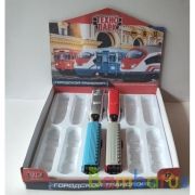 Модель металл ГОРОДСКОЙ транспорт,15 см.,двери,инерц.,в ассорт., дисп. Технопарк уп-12шт в кор.2*4уп | фото №0