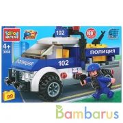 Конструктор "Город мастеров" полицейский пикап, с фигуркой, 99дет. в русс. кор. в кор.2*40шт | фото №0