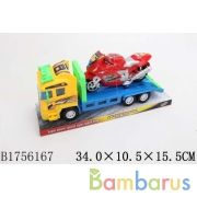 Трейлер инерц с мотоциклом, цвет в ассорт. в пласт. в кор.2*30шт | фото №0