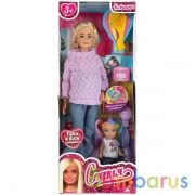 Кукла 29 см София беременная, руки и ноги сгиб, с дочерью и акс, в кор КАРАПУЗ в кор.24шт | фото №0