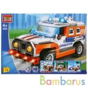 Конструктор "Город мастеров" джип спасателей (свет, звук, мотор), 72дет. в русс. кор. в кор.2*24шт | фото №0