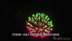FD3048 (Шар 3") HALF RED/GREEN WAVE 3" | фото №0
