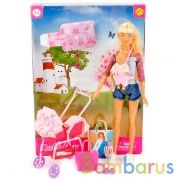 Набор из 2-х кукол гнущиеся (мама+ребенок), с коляской и аксесс, в ассорт. в кор. в кор.24наб | фото №0