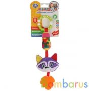 Текстильная игрушка подвеска-пищалка с колокольчиком енот на карт. в пак. "Умка" в кор.260шт | фото №0