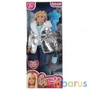 Кукла 29 см София сингл, plus size, в серебристой парке, акс, в кор КАРАПУЗ в кор.24шт | фото №0