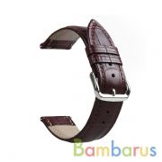 Сменный браслет 20мм (Amazfit GTR 42mm, Bip, Haylou LS01, LS02) кожаный №2 (Коричневый) | фото №0