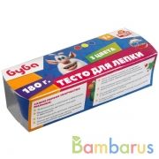 Тесто для лепки БУБА 3 цв. по 60 г, рф МУЛЬТИ АРТ в кор.24шт | фото №0