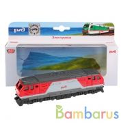 ЛОКОМОТИВ РЖД "ТЕХНОПАРК" МЕТАЛЛ. ИНЕРЦ. 15СМ, ОТКРЫВ. ДВЕРЬ В РУСС. КОР. в кор.2*24шт | фото №0