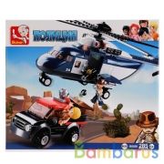 Конструктор пласт. полиция, вертолет с фигурками и аксесс., 285дет. в кор. 33*28,5*6,7см в кор.16шт | фото №0