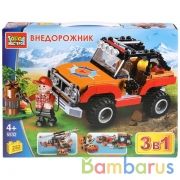 Конструктор "Город мастеров" джип 3в1, с фигуркой, 252 дет. в русс. кор. в кор.20шт | фото №0