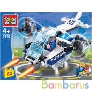 Конструктор ПОЛИЦЕЙСКИЙ ВЕРТОЛЕТ, 82 дет. Город мастеров в кор.80шт | фото №0