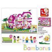 Конструктор пласт. дом с фигурками и аксесс., 726дет. в русс. кор. в кор.8шт | фото №0