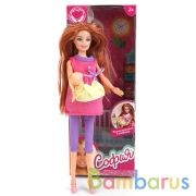 КУКЛА "КАРАПУЗ" 29СМ, СОФИЯ БЕРЕМЕННАЯ, С РЕБЕНКОМ, В РОЗОВОМ ПЛАТЬЕ В РУСС. КОР. в кор.36шт | фото №0