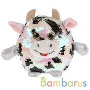 Игрушка мягкая корова из пайеток пятнистая 17см, без чипа, в пак. Мульти-пульти в кор.60шт | фото №0