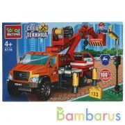Группа ГАЗ конструктор газ садко NEXT с краном и люлькой, 133 дет. Город мастеров в кор.2*18шт | фото №0