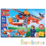 Конструктор "Город мастеров" спасательный вертолет 3в1, с фигуркой, 71дет. в русс. кор. в кор.2*40шт | фото №0