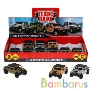 Машина металл HUMMER h1, 12 см., двери, баг., инерц., в асс., дисп. Технопарк уп-12шт в кор.2*4уп | фото №0