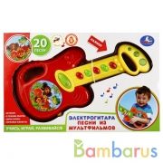 Электрогитара "УМКА" на бат. свет+звук, руссифиц. 20 песен из мультфильмов в русс. кор.2*30шт | фото №0