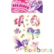 Гелев. многораз. наклейки 150*247мм единороги Умка уп-10шт в кор.20уп | фото №0