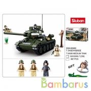 Конструктор пласт. танк с фигурками, 687дет. в русс. кор. в кор.12шт | фото №0