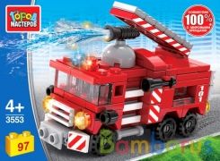 Конструктор ПОЖАРНАЯ МАШИНА, 97 дет. Город мастеров в кор.80шт | фото №0