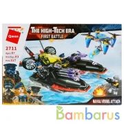 Конструктор пласт. военная лодка, с фигурками и аксесс., 317дет. в кор. в кор.18шт | фото №0