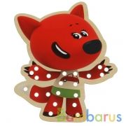 Игрушка деревянная Ми-ми-мишки шнуровка лисичка 17*13 см Буратино в кор.50шт | фото №0