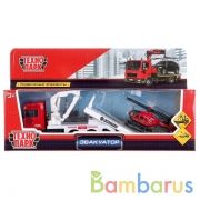 Эвакуатор металл. 13см, подвижные детали, с машинкой 7,5см, в ассорт. в кор. Технопарк в кор.2*72шт | фото №0