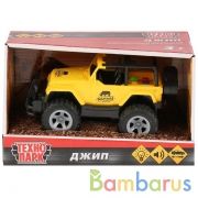 Машина "ДЖИП", свет+звук, длина 15,5см, пластик, инерц. в русс. кор. Технопарк в кор.2*36шт | фото №0