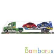 Трейлер инерц. с 2-мя машинками, цвет в ассорт. в пласт. в кор.2*24шт | фото №0