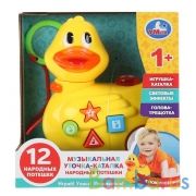 Уточка с потешками (звук, трещотка, каталка) со светом в русс. кор. "Умка" в кор.2*30шт | фото №0