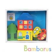 КОНСТРУКТОР "ЦВЕТНОЙ ГОРОДОК" 8ДЕТ. ГОЛУБОЙ в кор.14шт | фото №0