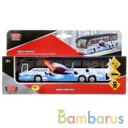 АВТОБУС "ТЕХНОПАРК" АЭРОПОРТ, МЕТАЛЛ. ИНЕРЦ. СВЕТ+ЗВУК, ОТКРЫВ. ДВЕРИ В КОР. 18,5СМ в кор.2*24шт | фото №0