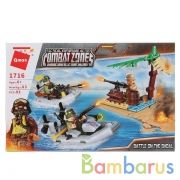 Конструктор пласт. военные лодки, с фигурками, 92дет. в кор. в кор.64шт | фото №0